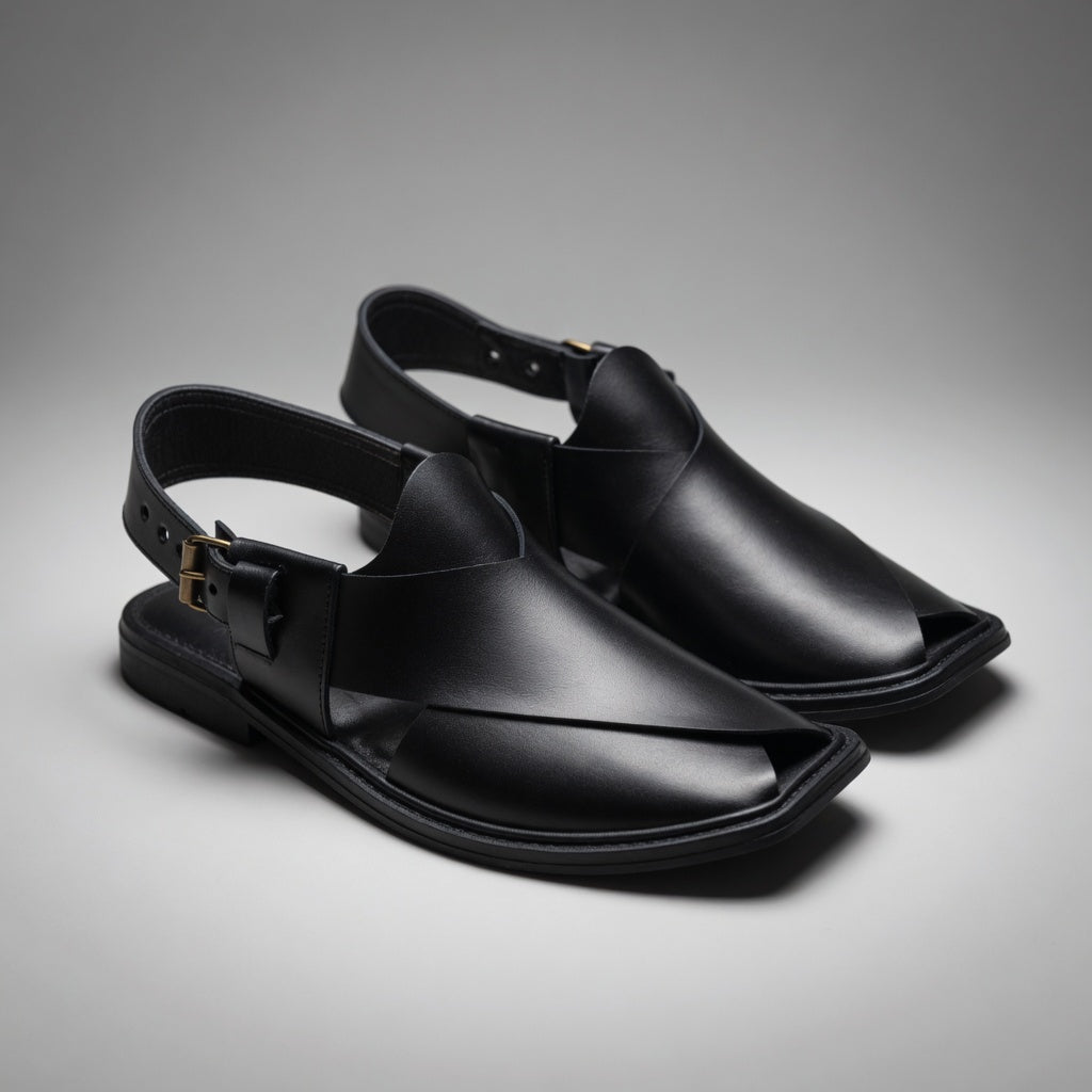 Black Peshawari Chappal