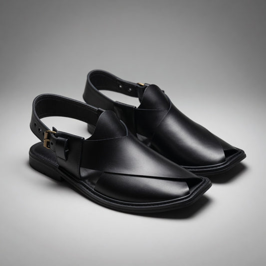 Black Peshawari Chappal